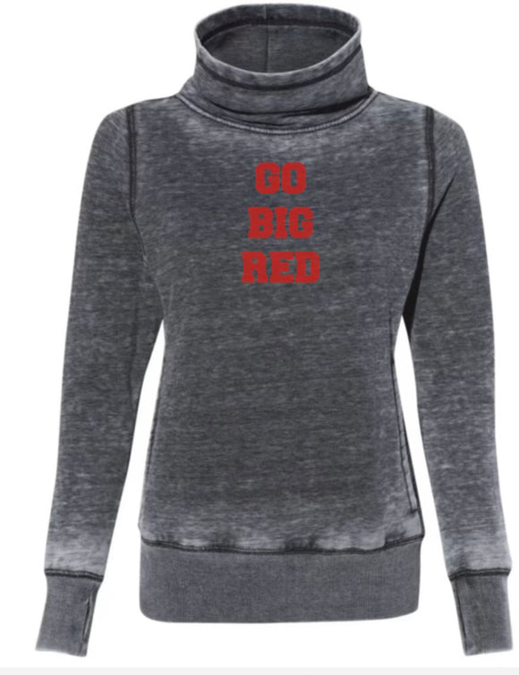 Premium Ladies Fit Go Big Red cowl neck Fleece