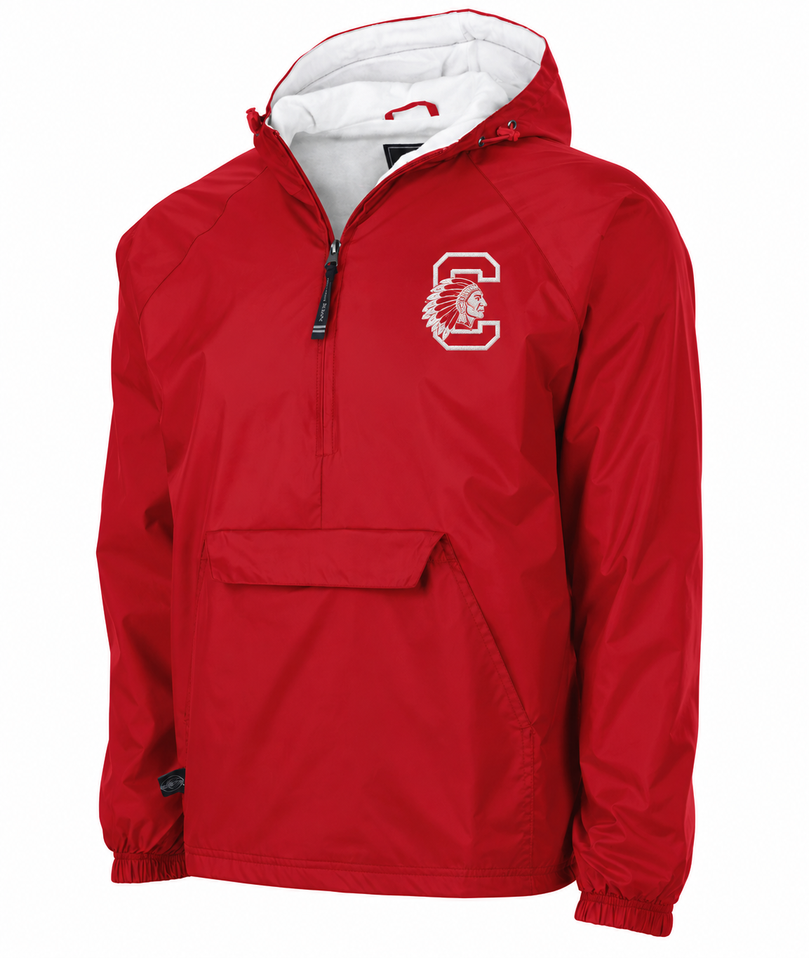 Indians Cool Weather Pull Over Rain Jacket Red