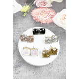 JHP Collection - CUSHION CUT GLITTER EPOXY STUD EARRINGS