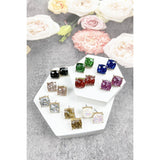 JHP Collection - CUSHION CUT GLITTER EPOXY STUD EARRINGS