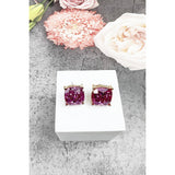 JHP Collection - CUSHION CUT GLITTER EPOXY STUD EARRINGS