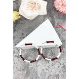 Red and White Sports Hoop Earrings