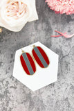 Red and Grey Enamel Earrings