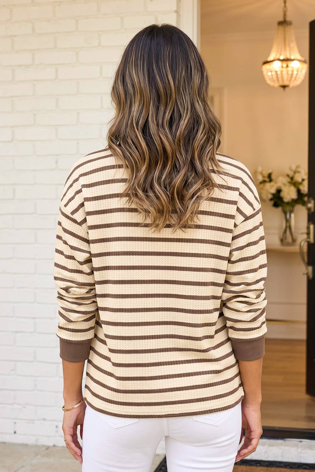 Laney Striped Ribbed Cuff Long Sleeve
