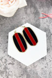 Red and Grey Enamel Earrings