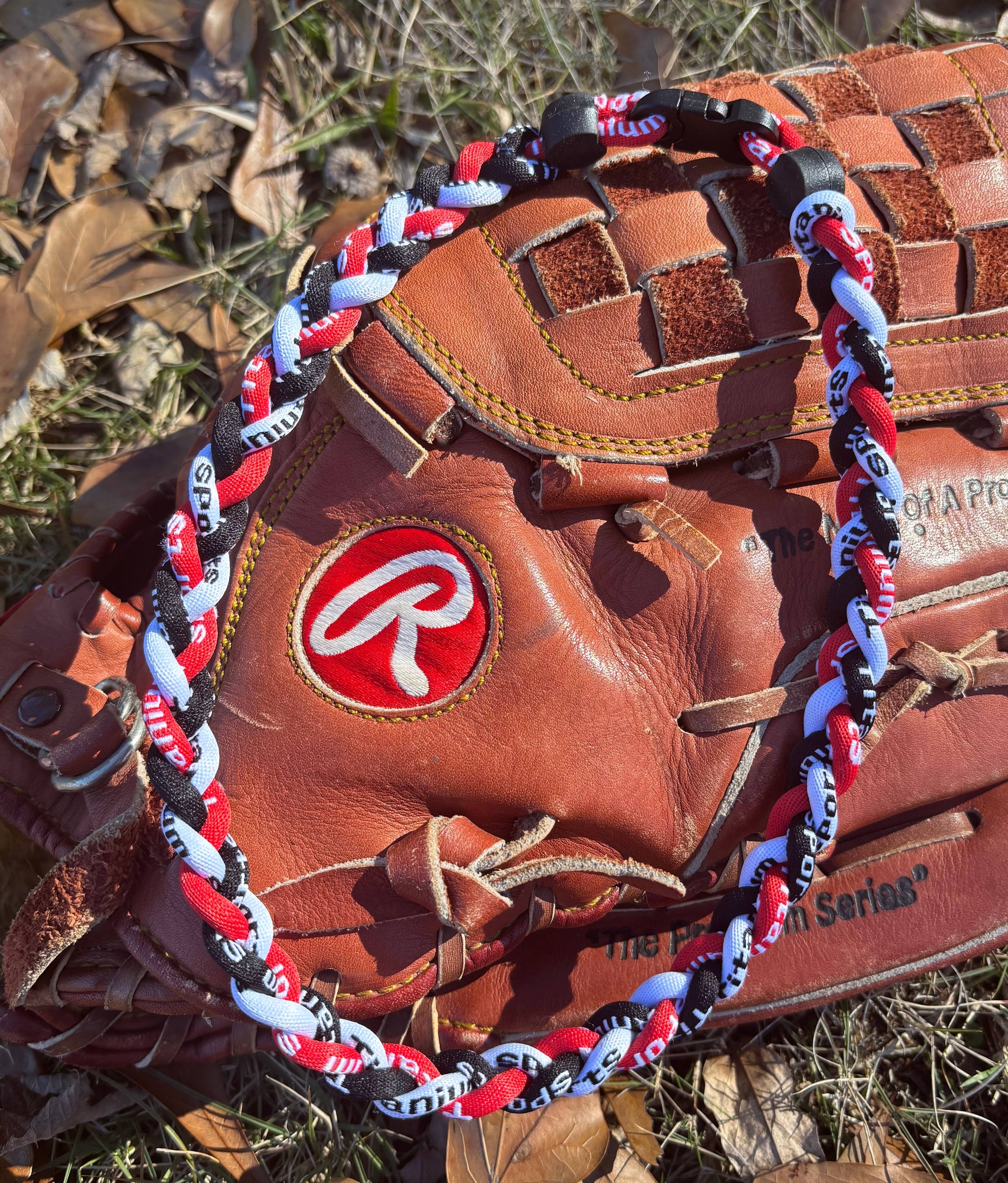 Sports Rope Necklace Bestsellers: Red-Black-White / 18in