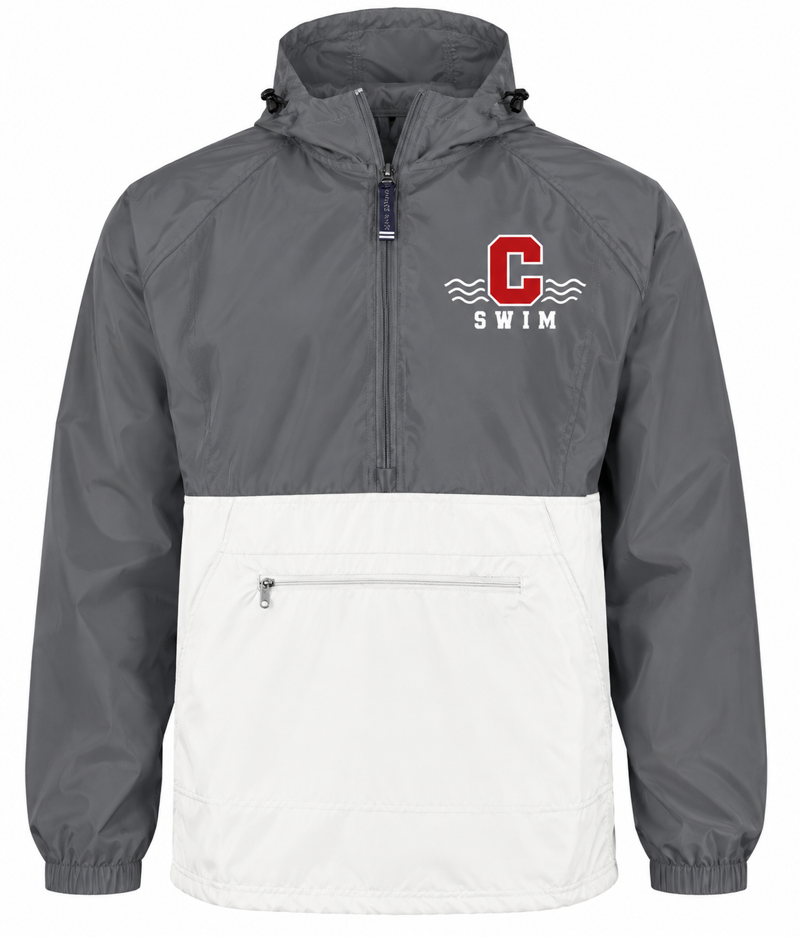 C Swim Color Blocked Pack and Go Pullover Rain Jacket