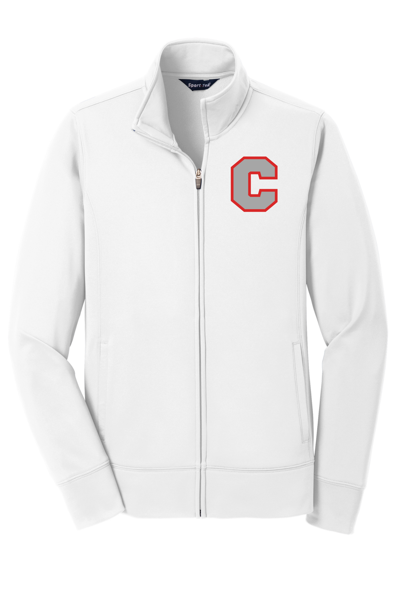 Block C White Sport-Tek® Women's Sport-Wick® Fleece Full-Zip Jacket
