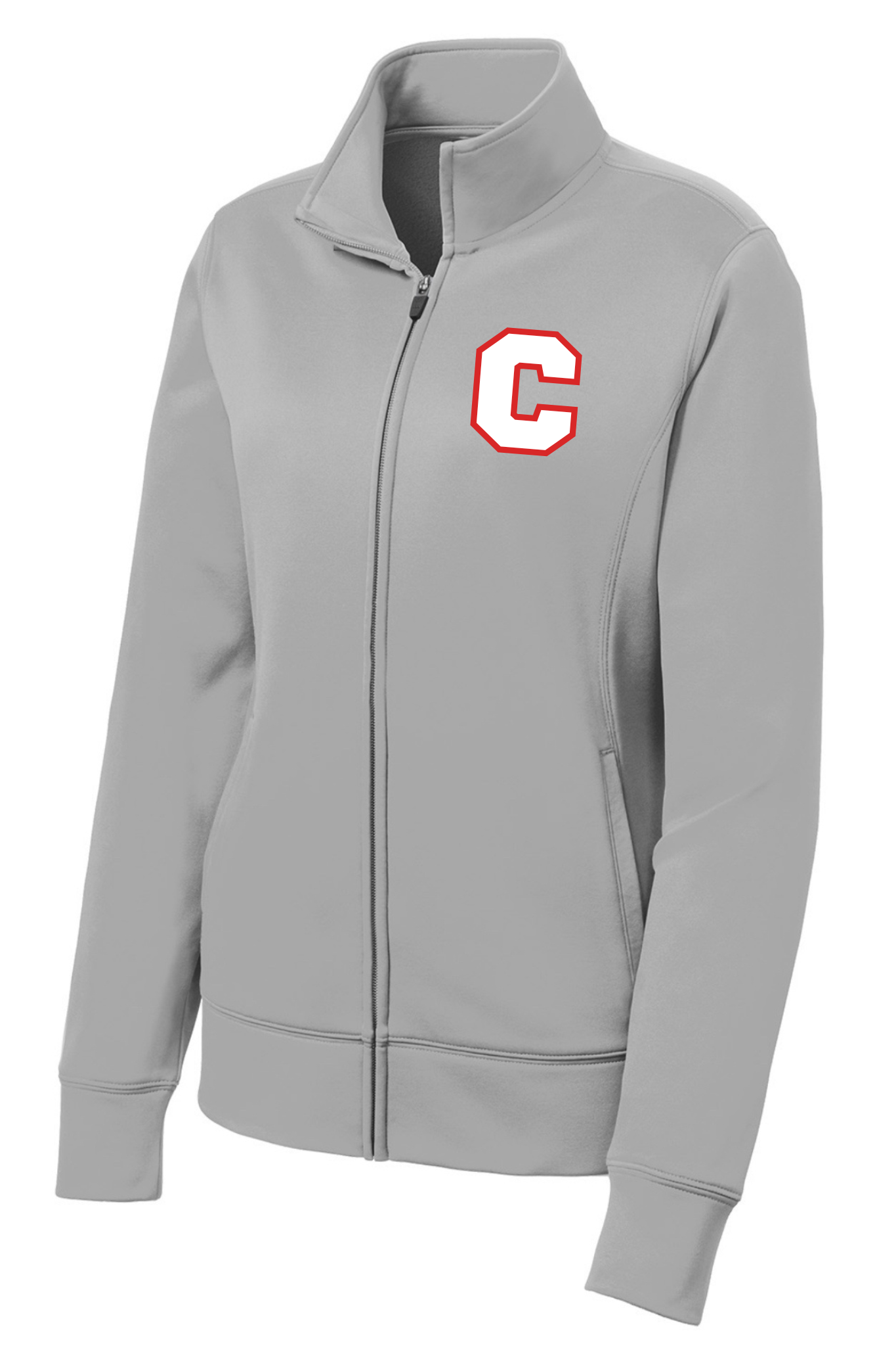 Block C White Sport-Tek® Women's Sport-Wick® Fleece Full-Zip Jacket