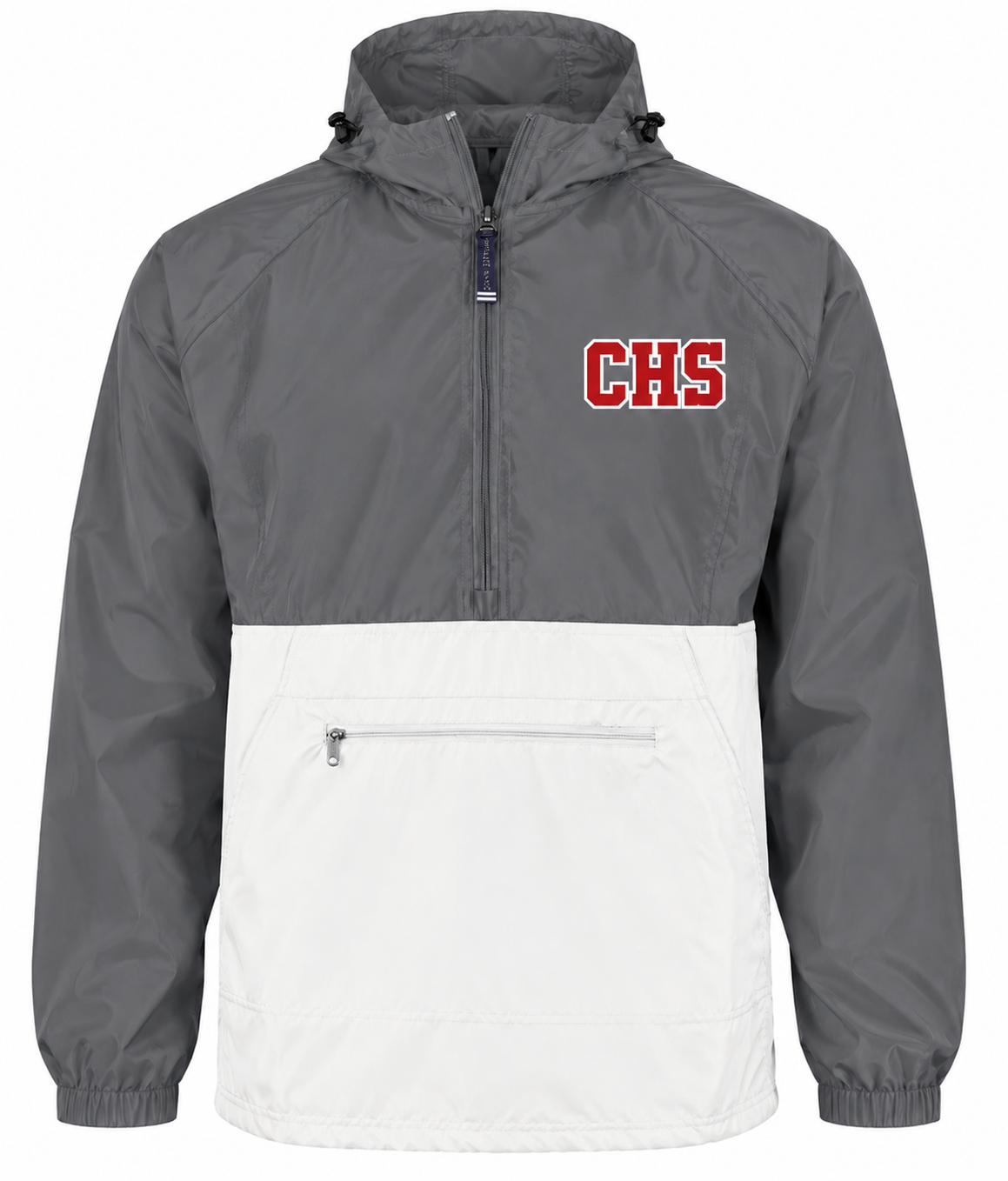 CHS Color Blocked Pack and Go Pullover Rain Jacket