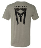 Ohio Flag Military Style T- cool grey