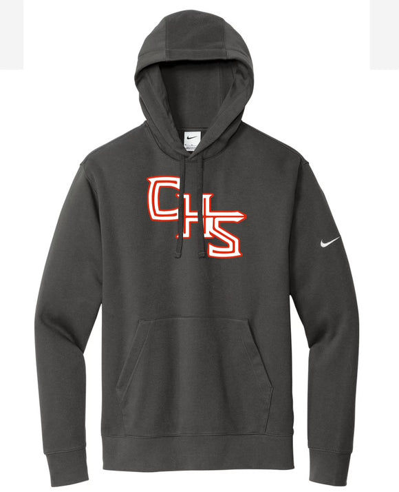 CHS Nike Club Fleece Sleeve Swoosh Pullover Hoodie-Grey