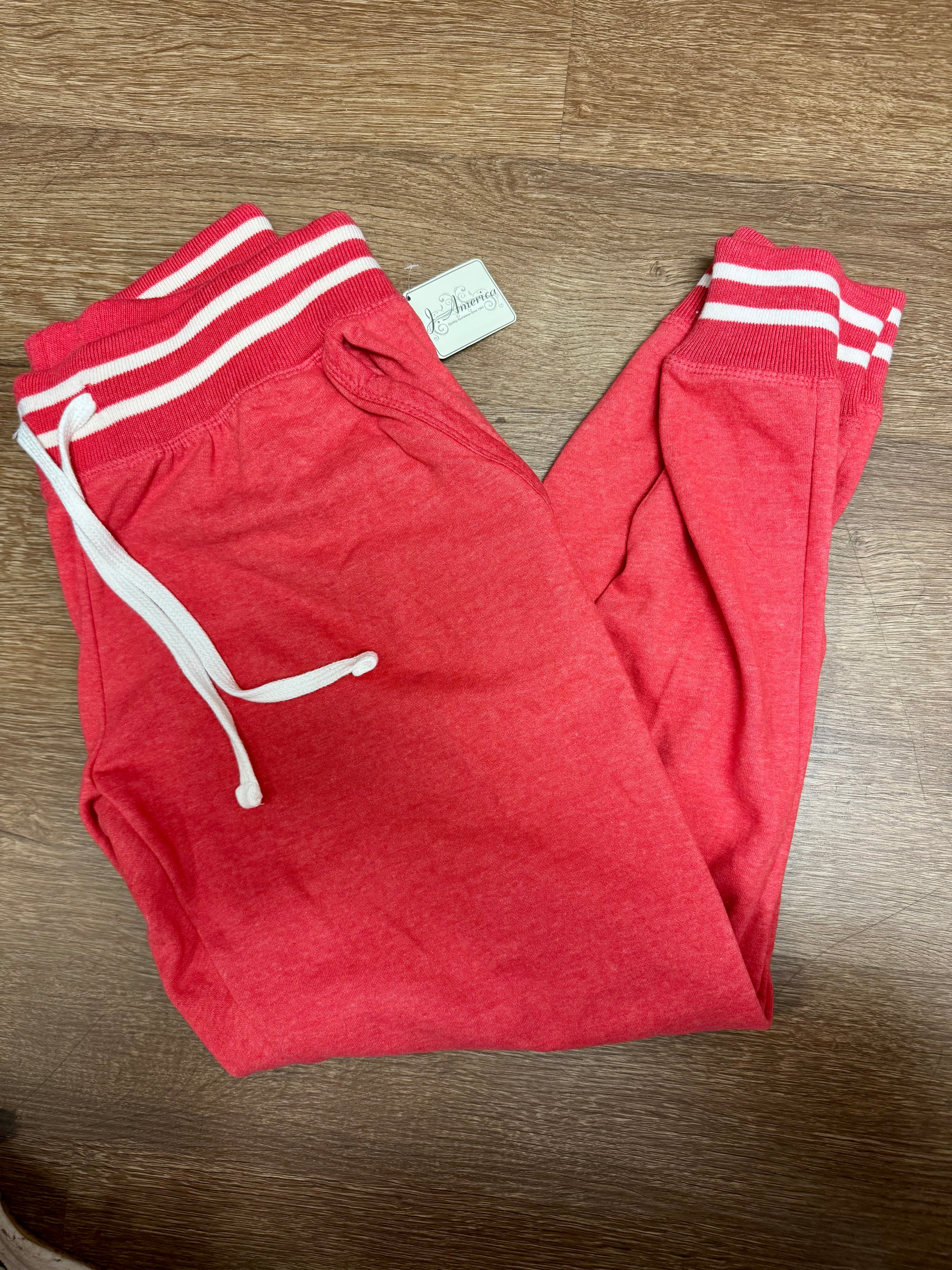 J AMERICA WOMENS JOGGERS HEATHER RED