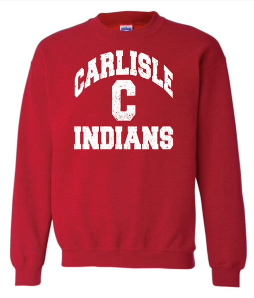 Throw Back Carlisle Indians Crewneck-antique red