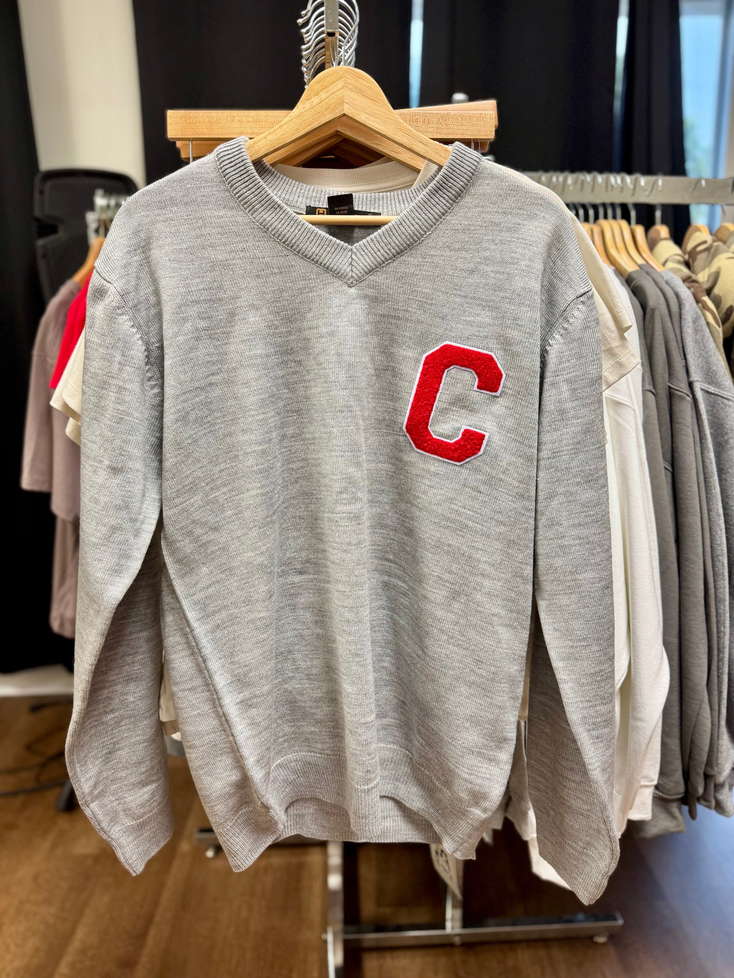 V Neck Varsity Sweater