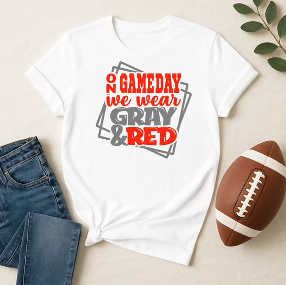 Bella+ Canvas Red and Grey Game Day T