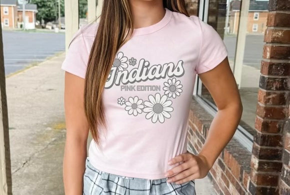 INDIANS Pink Edition Bella + Canvas Micro Ribbed Baby T