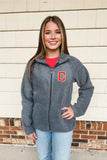 Ladies Fleece Varsity Zip Up Jacket