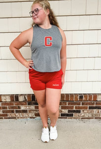 Varsity C Bella + Canvas Cropped Racer Back Tank