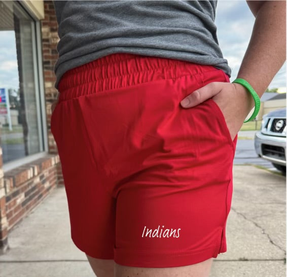 INDIANS High Rise Ladies Athletic Shorts