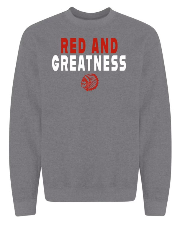 Red and Greatness Crew-YOUTH AND ADULT