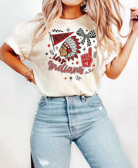 Let’s Go Indians Comfort Colors Premium Garment Dyed T-Shirt (Youth & Adult)