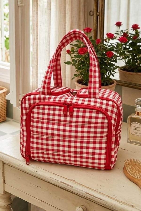 Gingham Travel Case