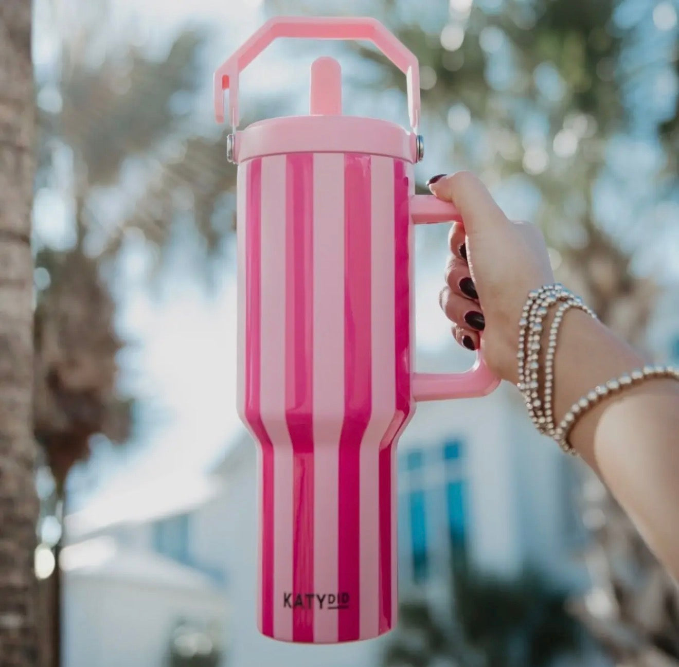 Stripe Cabana Jug Tumbler 38 oz (4 Colors)