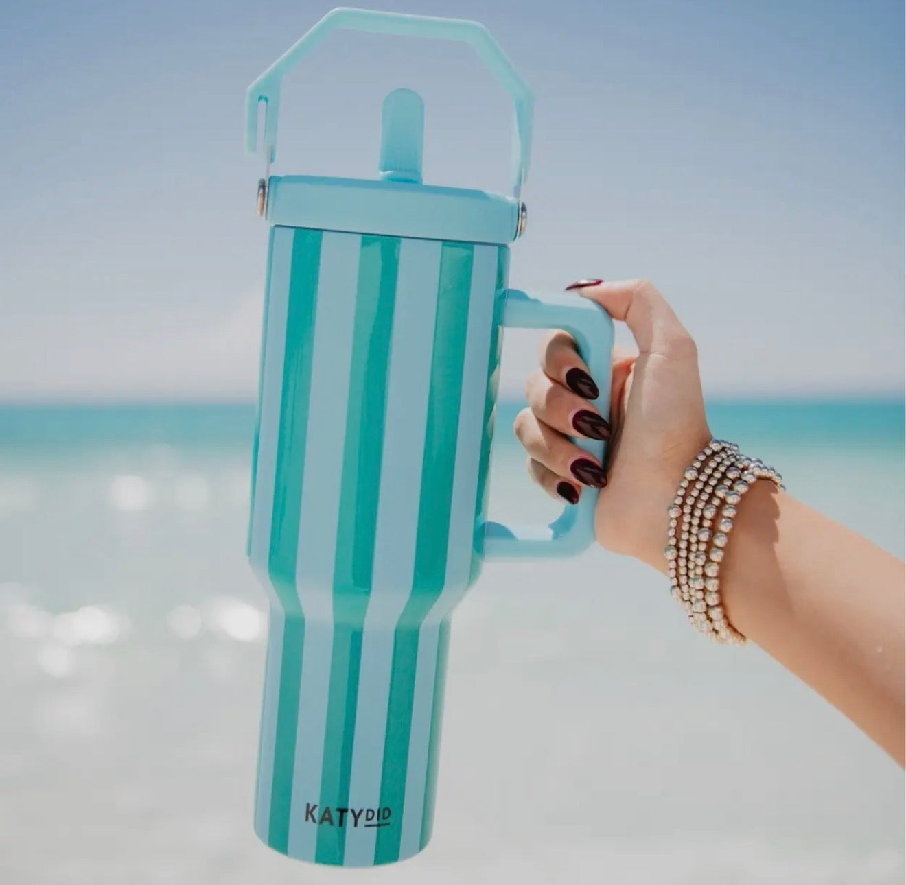 Stripe Cabana Jug Tumbler 38 oz (4 Colors)