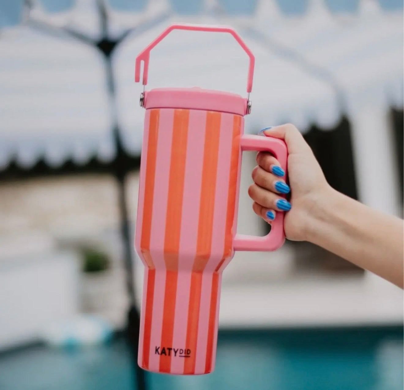 Stripe Cabana Jug Tumbler 38 oz (4 Colors)
