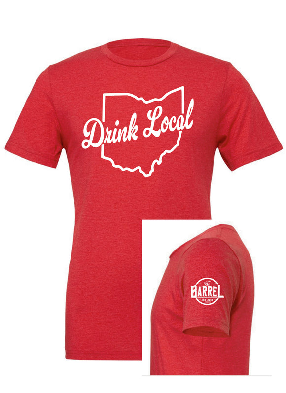 DRINK LOCAL The Barrel BELLA + CANVAS - Triblend Tee - Red