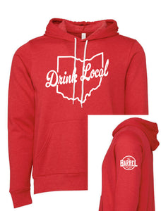 DRINK LOCAL The Barrel BELLA + CANVAS - Sponge Fleece Hoodie - Heather Red