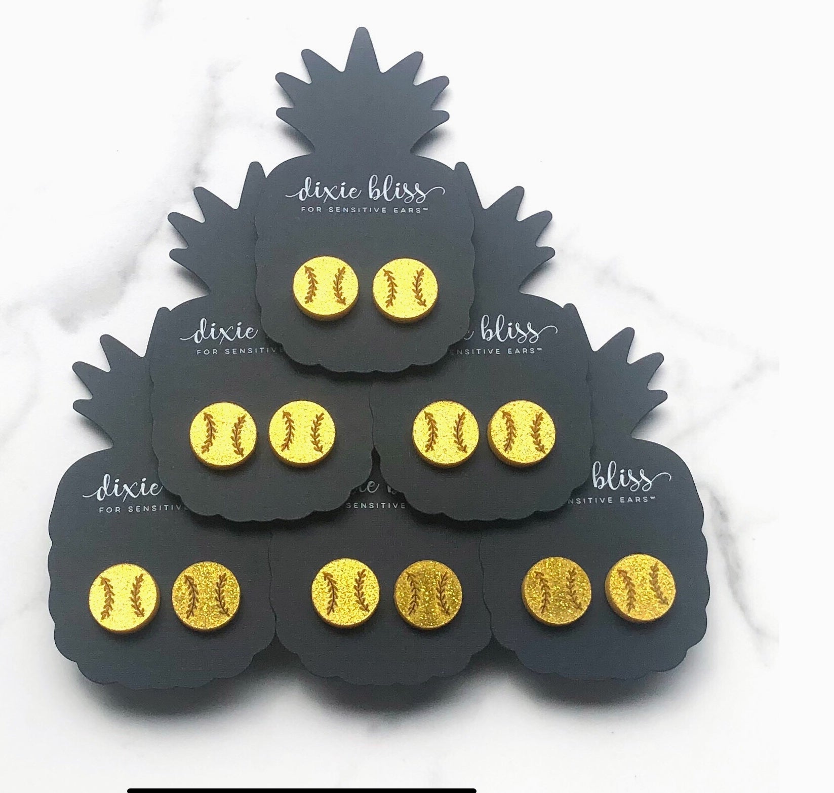 Softball/Baseball Stud Earrings for sensitive ears