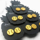 Softball/Baseball Stud Earrings for sensitive ears