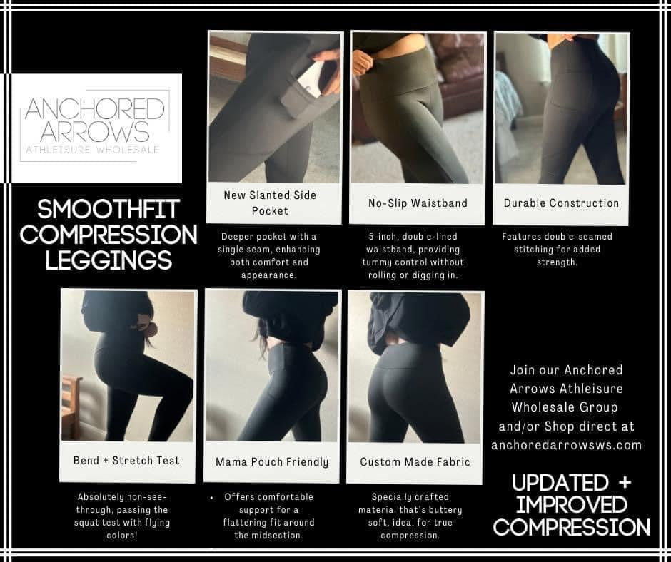 SmoothFit Compression leggings FULL length with side slanted pocket