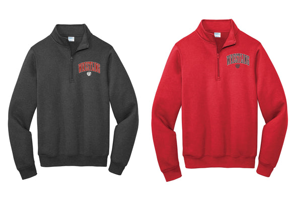 Carlisle Wrestling Core Fleece 1/4-Zip Pullover Sweatshirt (Red OR Grey)