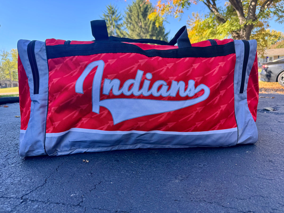 Indians Sublimated Duffle Pre-Order Personalization Available