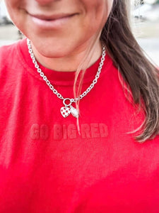Silver Football Charm Necklace