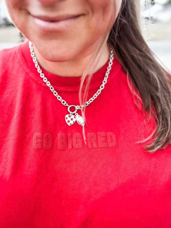 Silver Football Charm Necklace