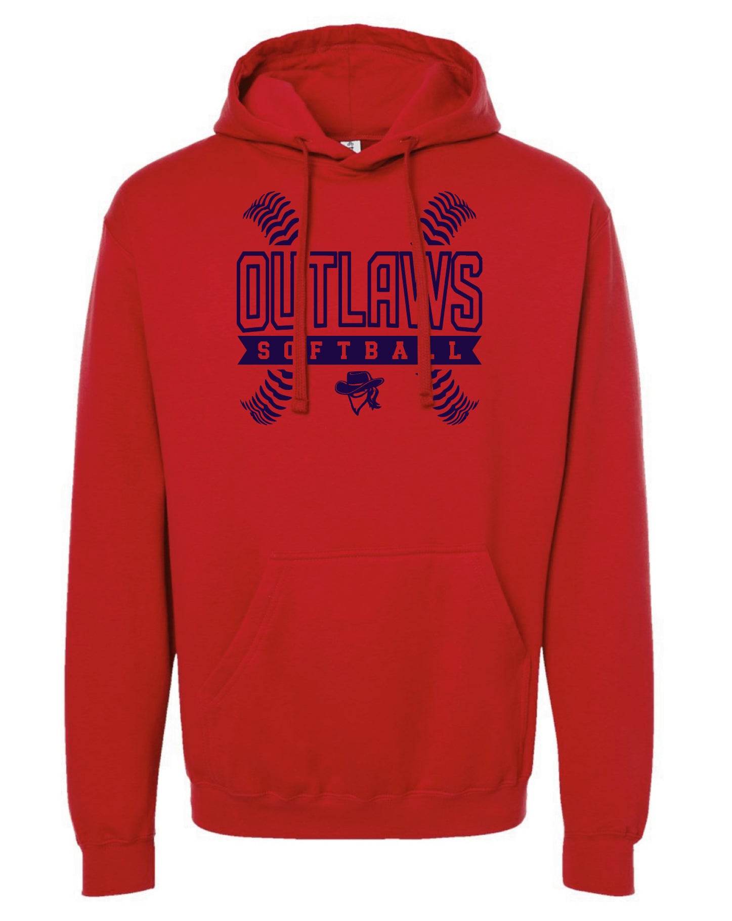 Outlaw Softball Red Unisex Hoodie YOUTH & ADULT