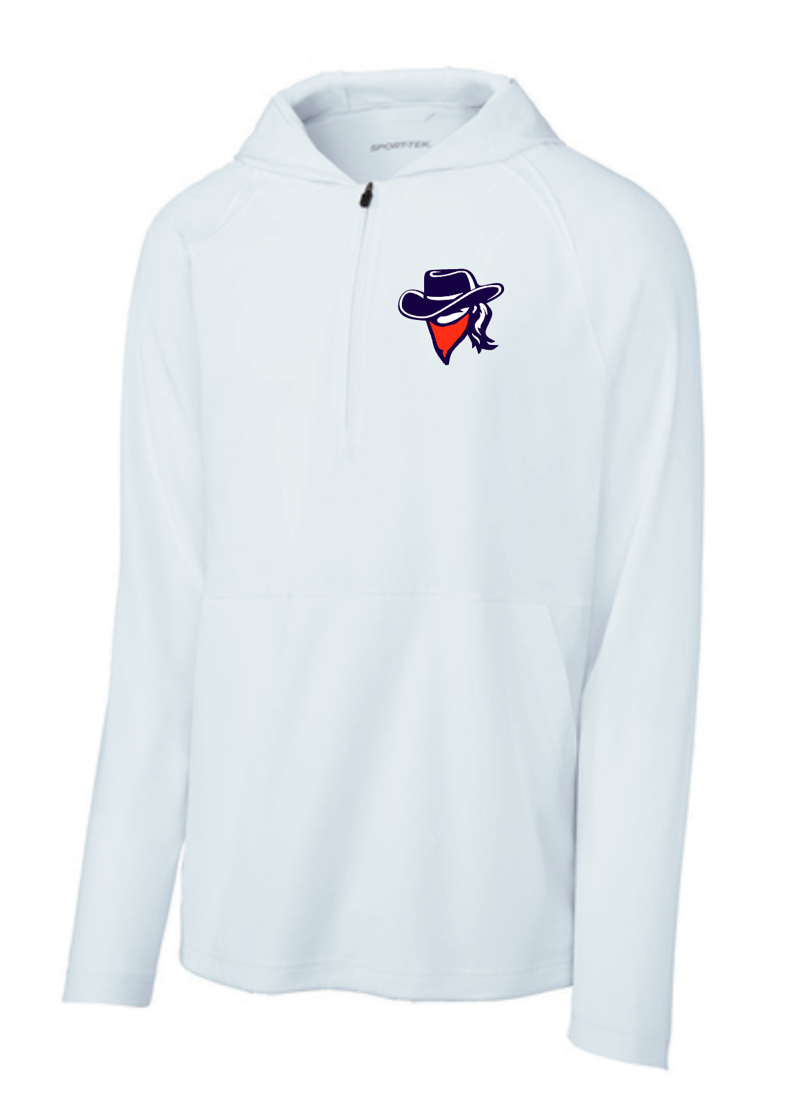 Outlaws Sport-Tek® Repeat 1/2-Zip Long Sleeve Hooded Jacket - White