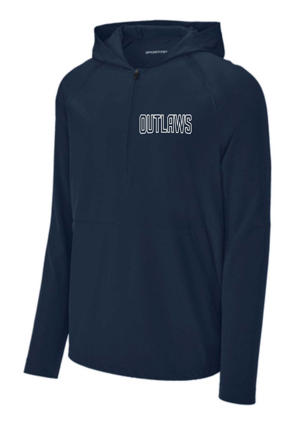Outlaws Sport-Tek® Repeat 1/2-Zip Long Sleeve Hooded Jacket - Navy