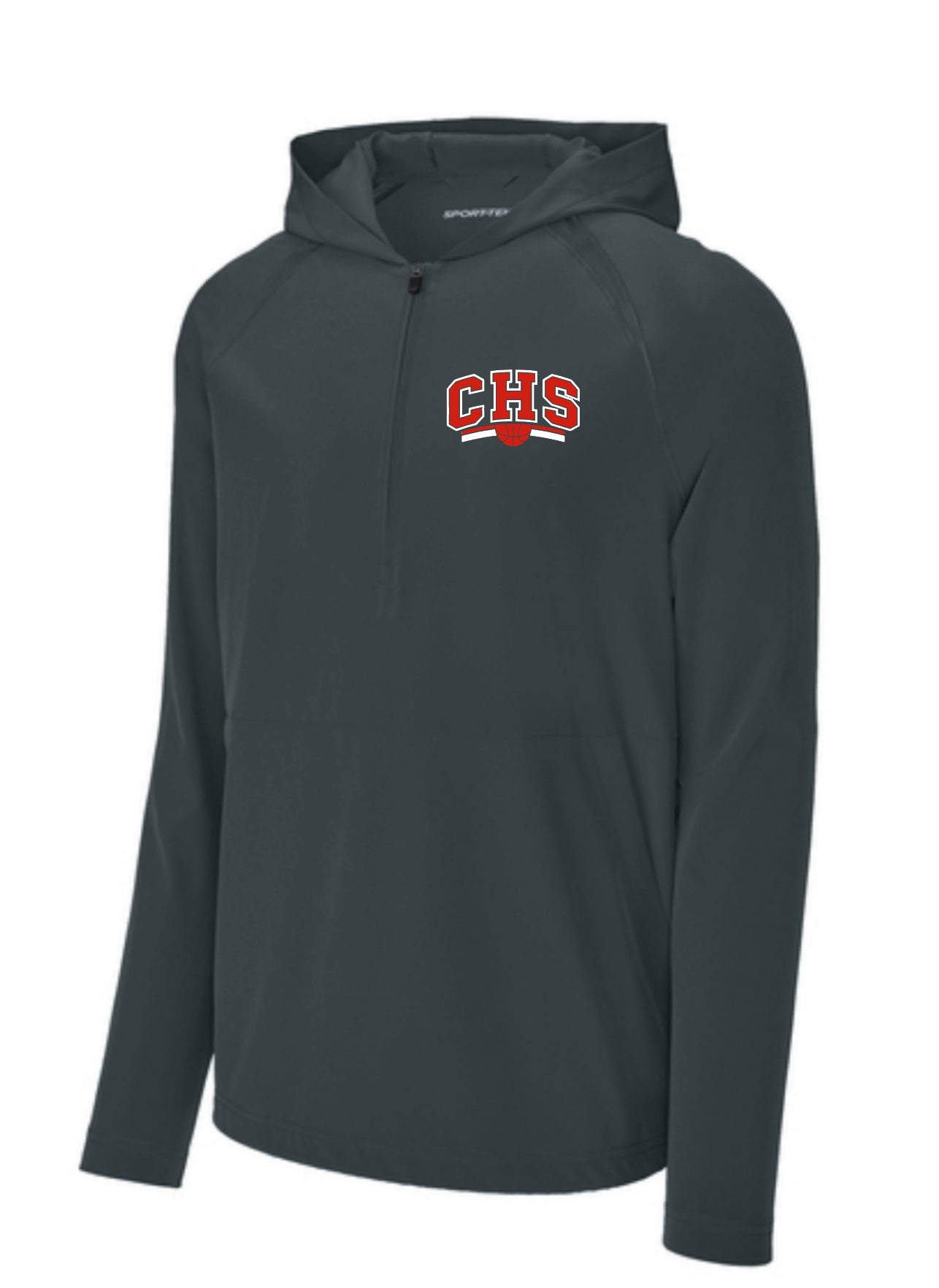 CHS Basketball  Sport-Tek® Repeat 1/2-Zip Long Sleeve Hooded Jacket - Iron Grey