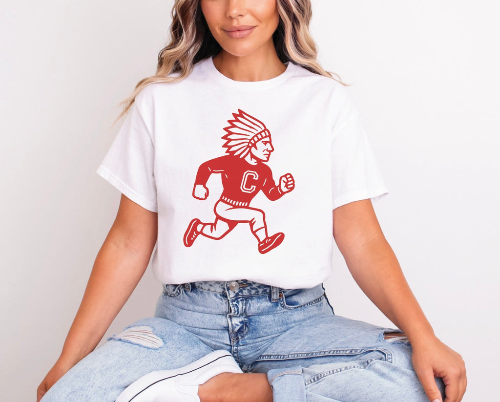 Chief Mascot Perfect Unisex Tri T-Shirt YOUTH & ADULT - White