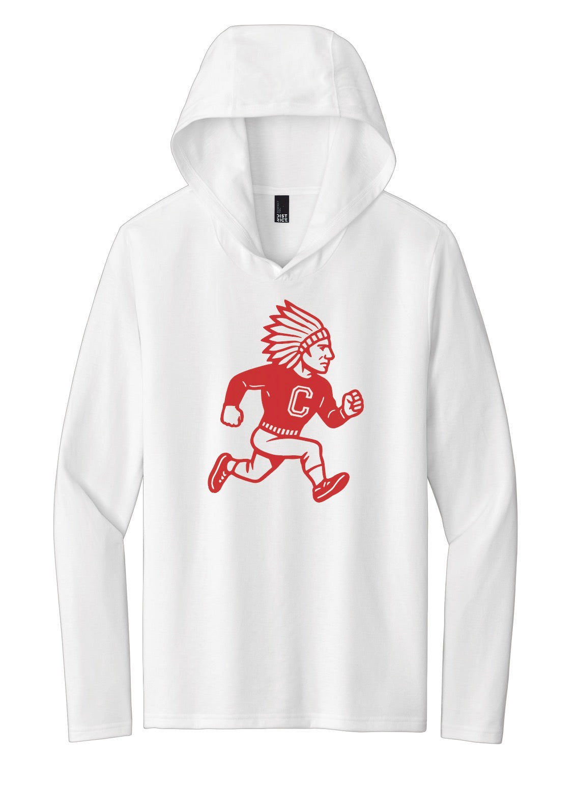 Chief Mascot Perfect Tri Hooded Unisex Long Sleeve - YOUTH & ADULT - White