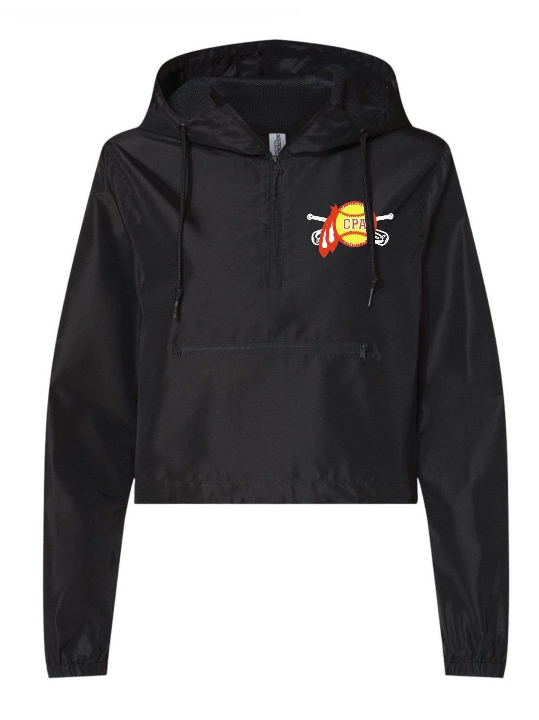 CPA Women's Lightweight Quarter-Zip Pullover Crop Windbreaker