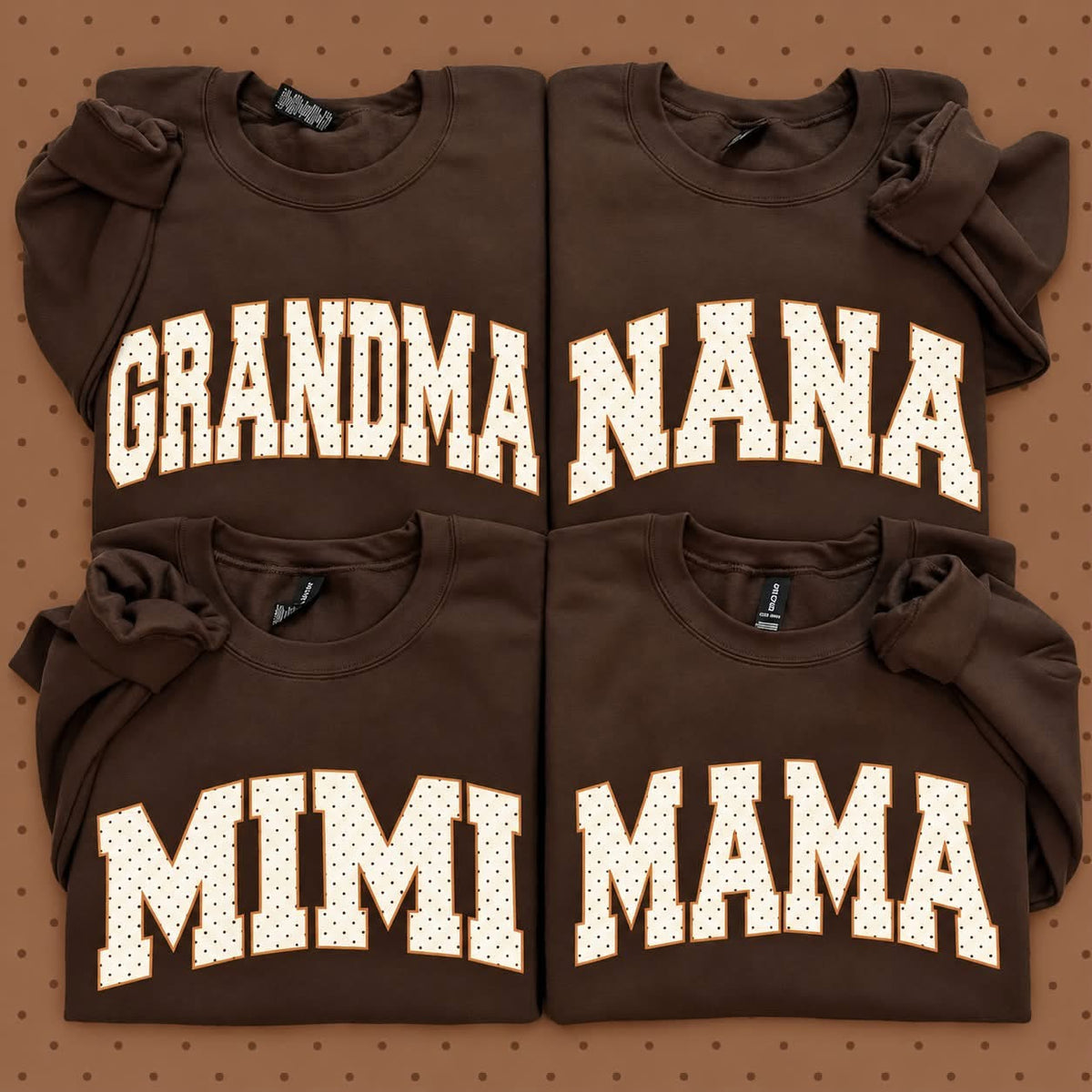 Custom Brown Polka Dot Sweatshirts