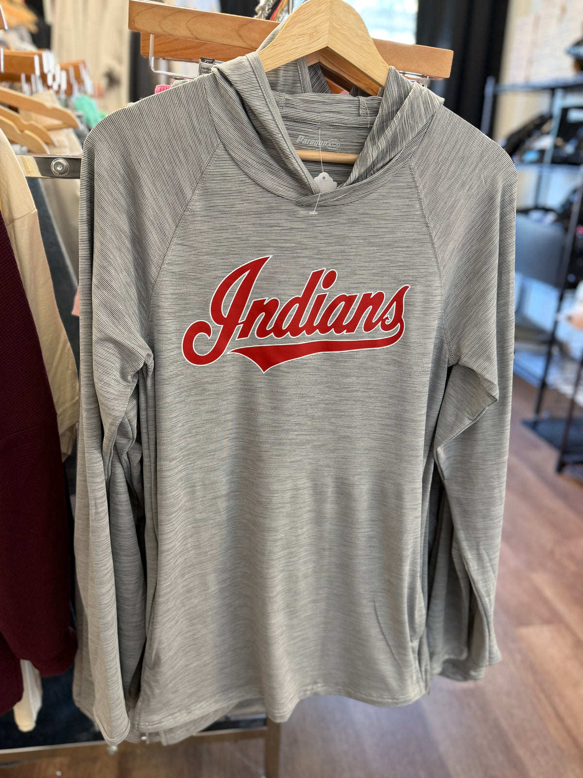 Script Indians Unisex Performance Hooded Long Sleeve T-Shirt