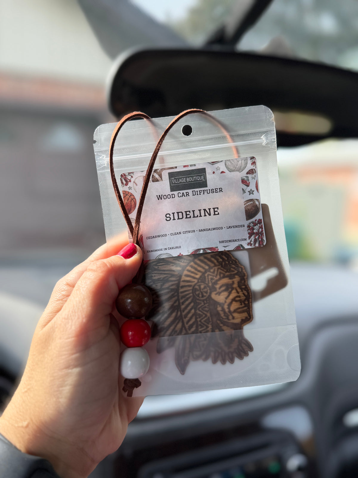 SIDELINE Indians Premium Wood Car Diffuser