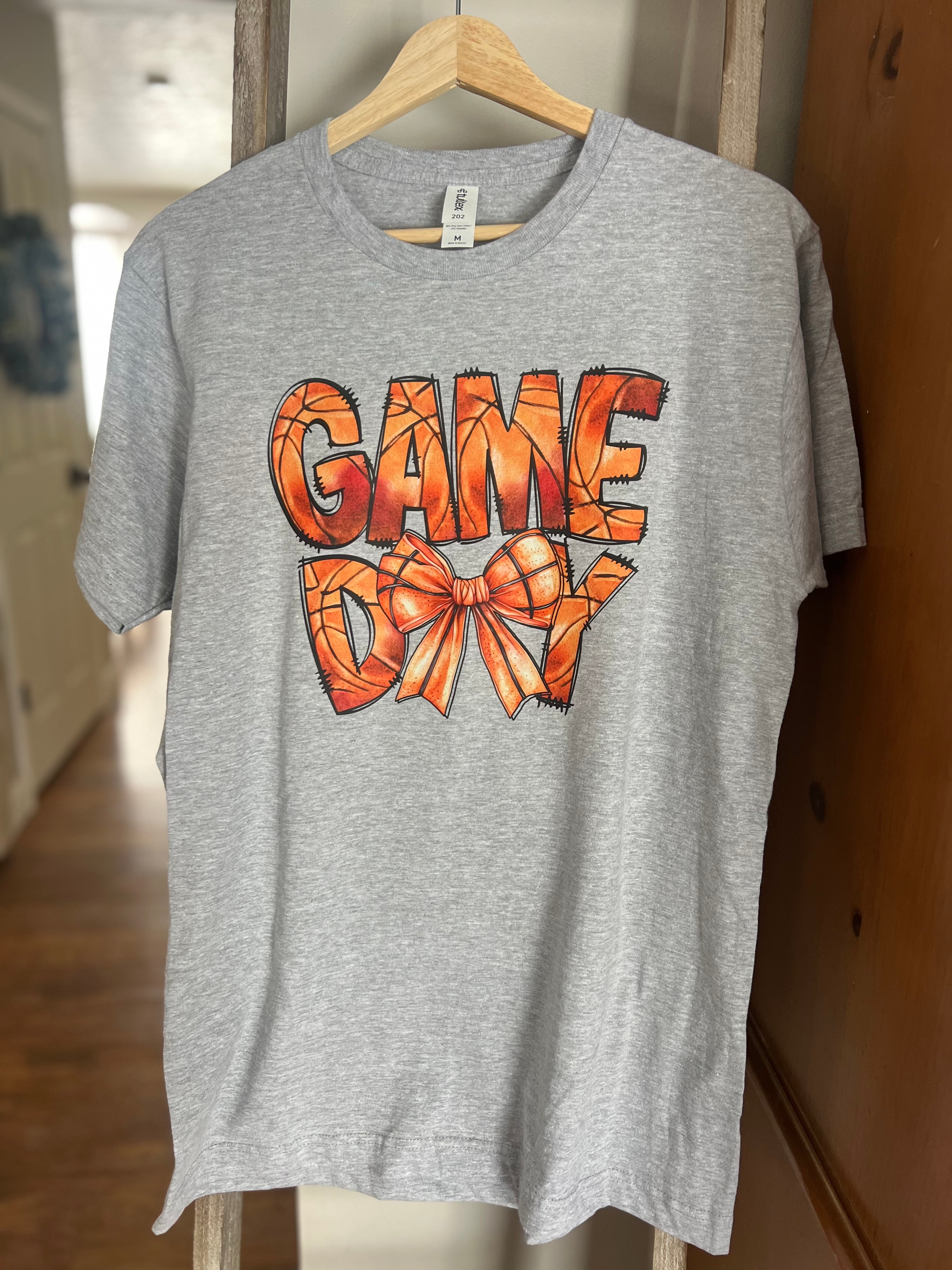 Game Day Basketball Bow T-Shirt